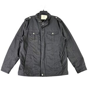 WenVen Military Field Jacket Men XL Full Zip Epaulettes Utility Casual Outerwear